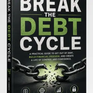 Break the Debt Cycle ebook cover showing broken chain symbolizing how to get out of debt and gain financial freedom
