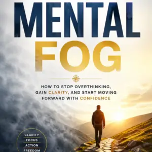 Man walking out of fog into sunlight on a mountain path symbolizing overcoming overthinking and gaining clarity